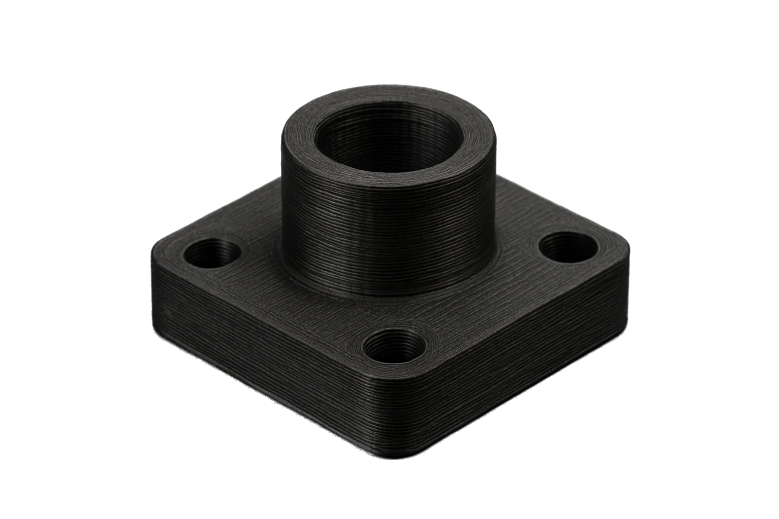 Functional part 3D-printed in black Rev1 PA12 Nylon, evenly wound