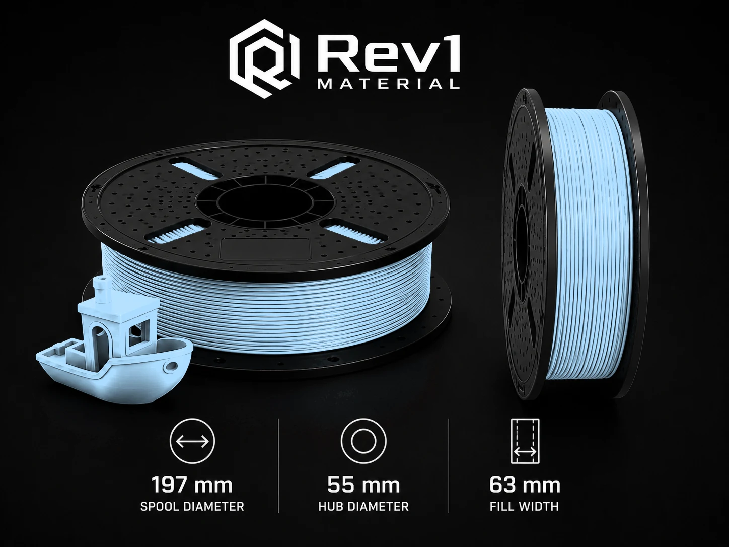 Rev1 PA12 Nylon spool in transparent