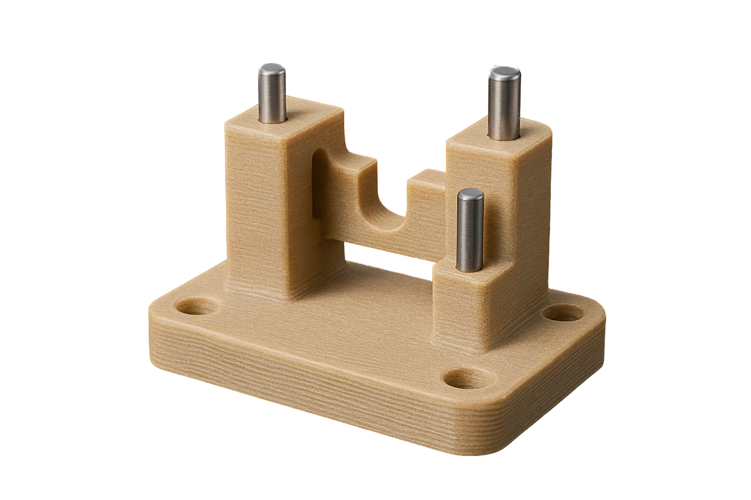 A precision tooling jig / fixture 3D-printed in black Rev1 PA-GF Glass Fiber Nylon