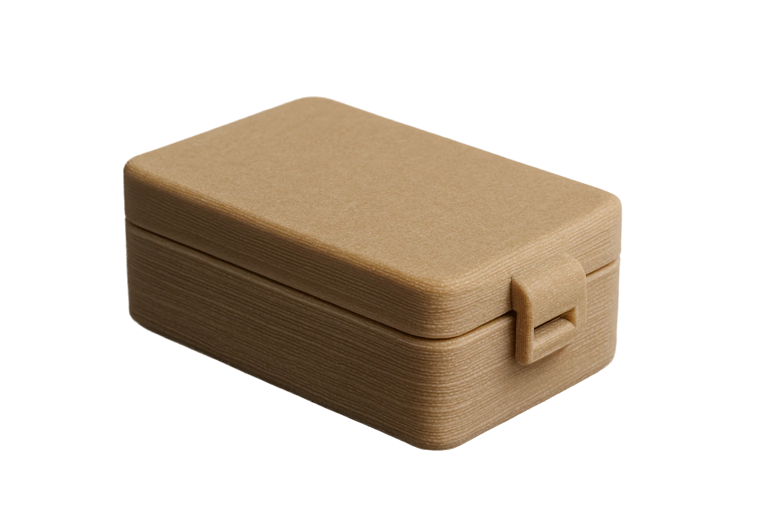 A rigid snap-fit enclosure box 3D-printed in black Rev1 PA-GF Glass Fiber Nylon