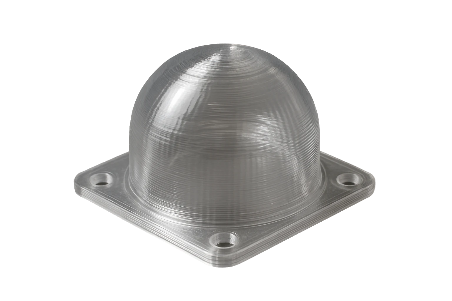 An automotive LED headlight housing 3D-printed in Rev1 PC polycarbonate