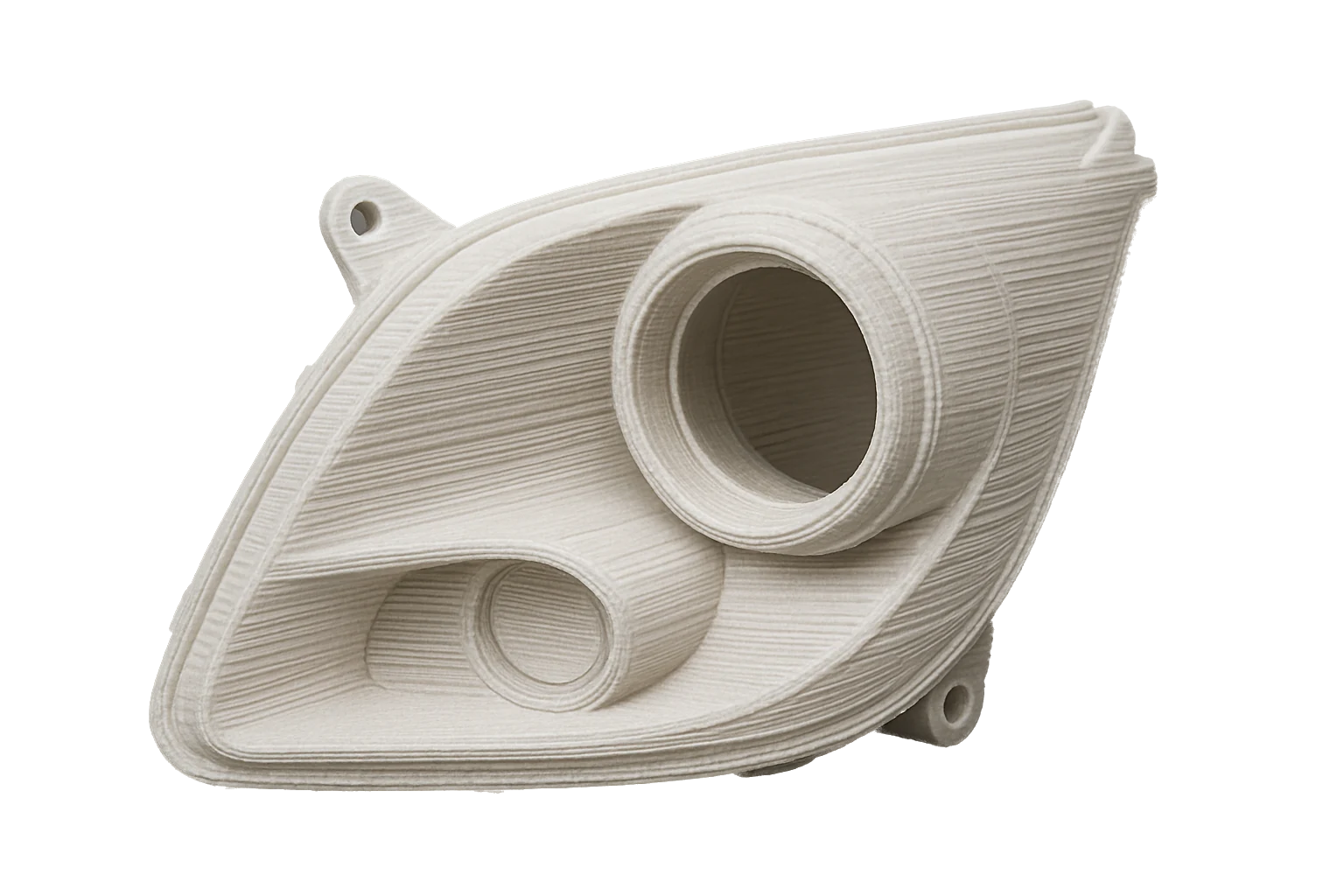 Rev1 PC part 3D-printed in polycarbonate, evenly wound