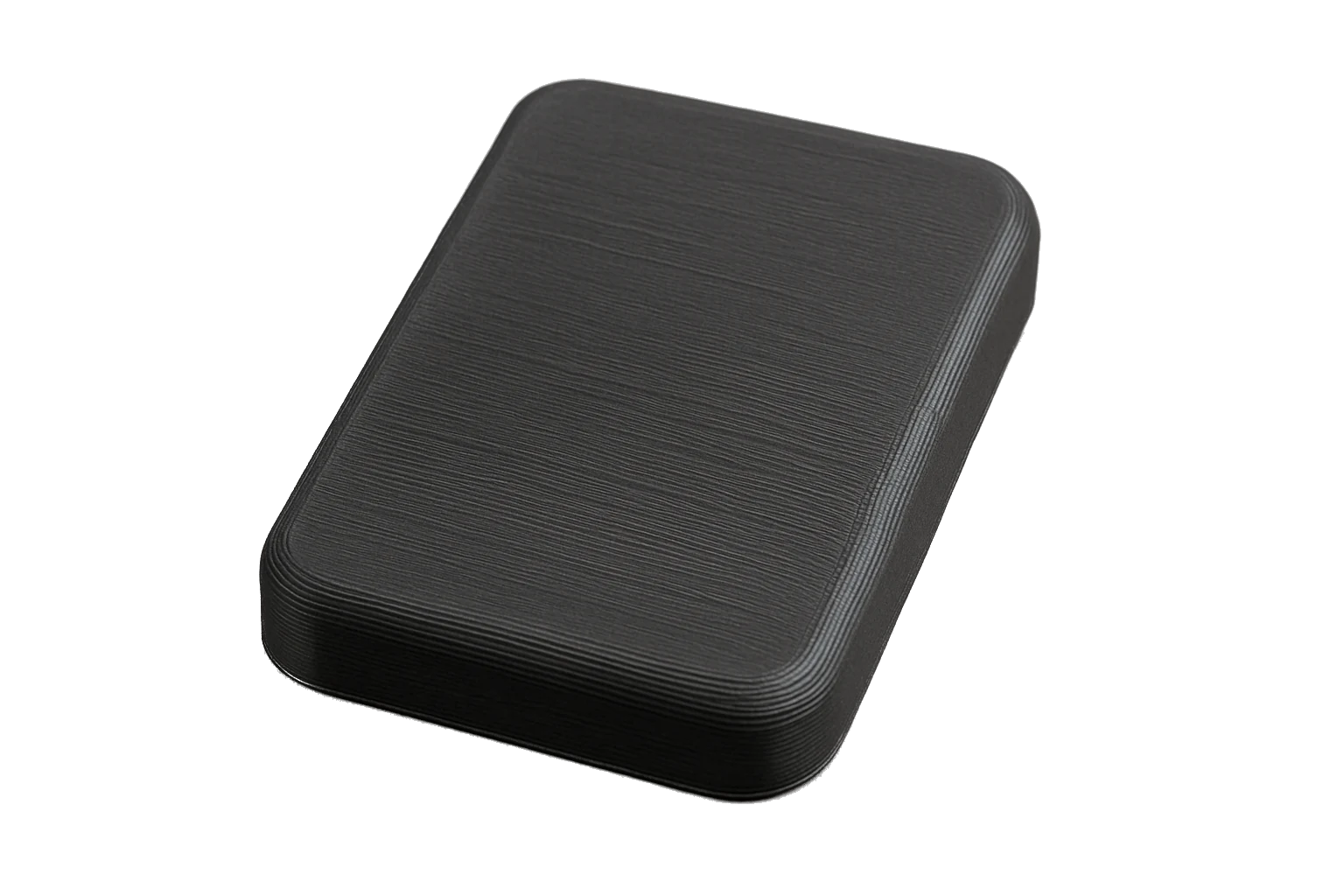 A black Rev1 PC-ABS Alloy part acetone vapor-smoothed to a glossy finish
