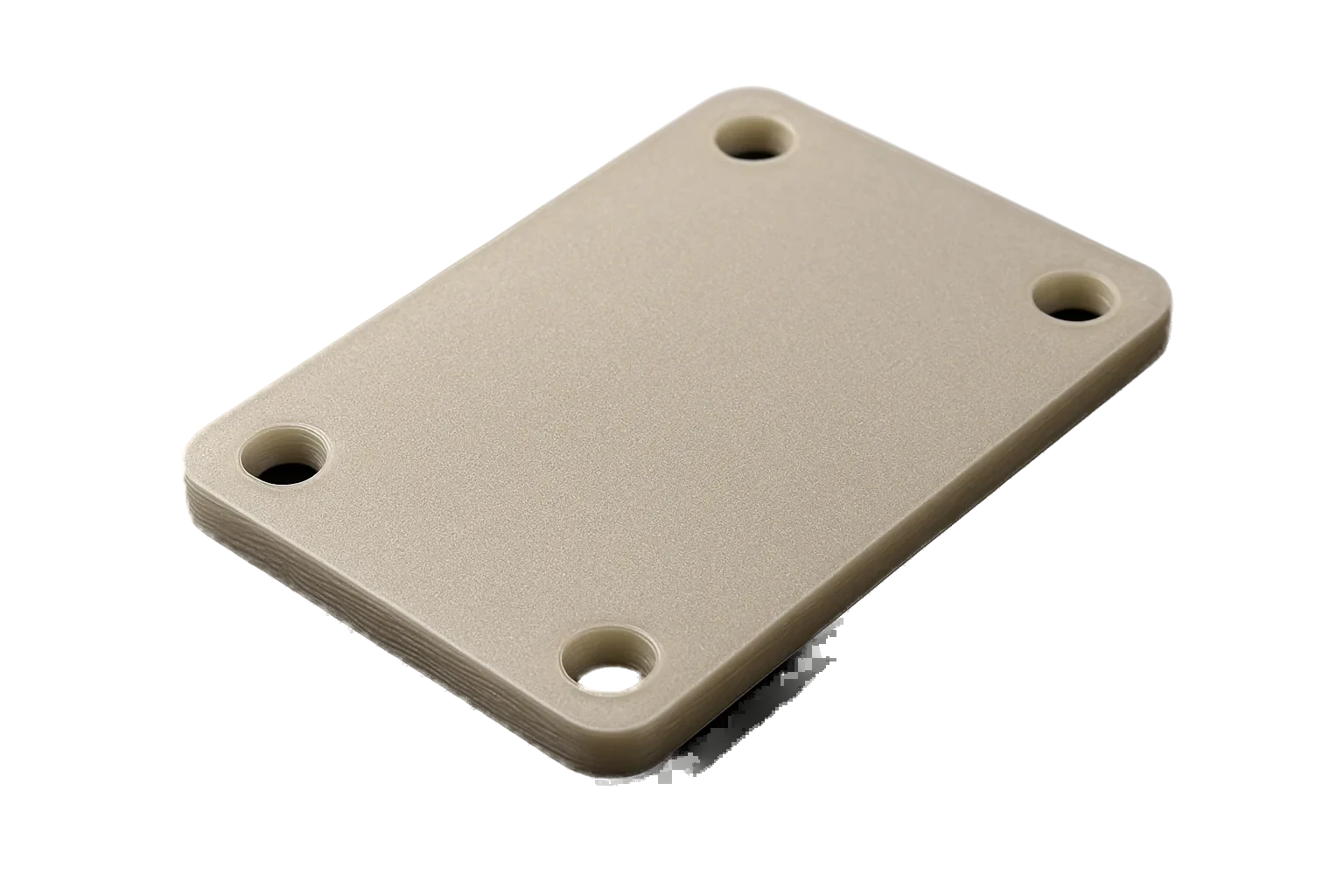 Stiff mounting panel 3D-printed in Rev1 PETG-GF, white