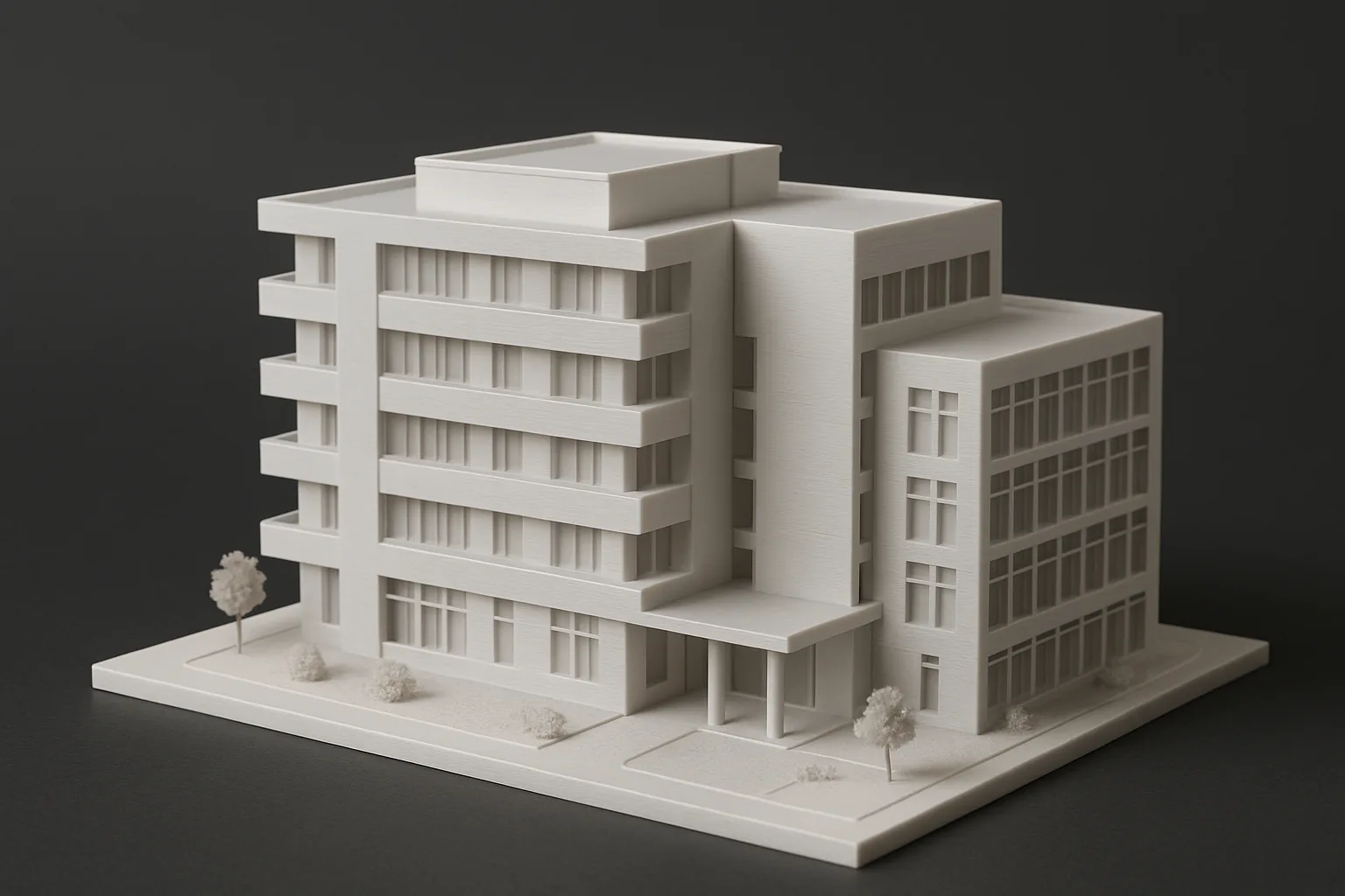 Architectural scale model 3D-printed in Rev1 PLA Matte