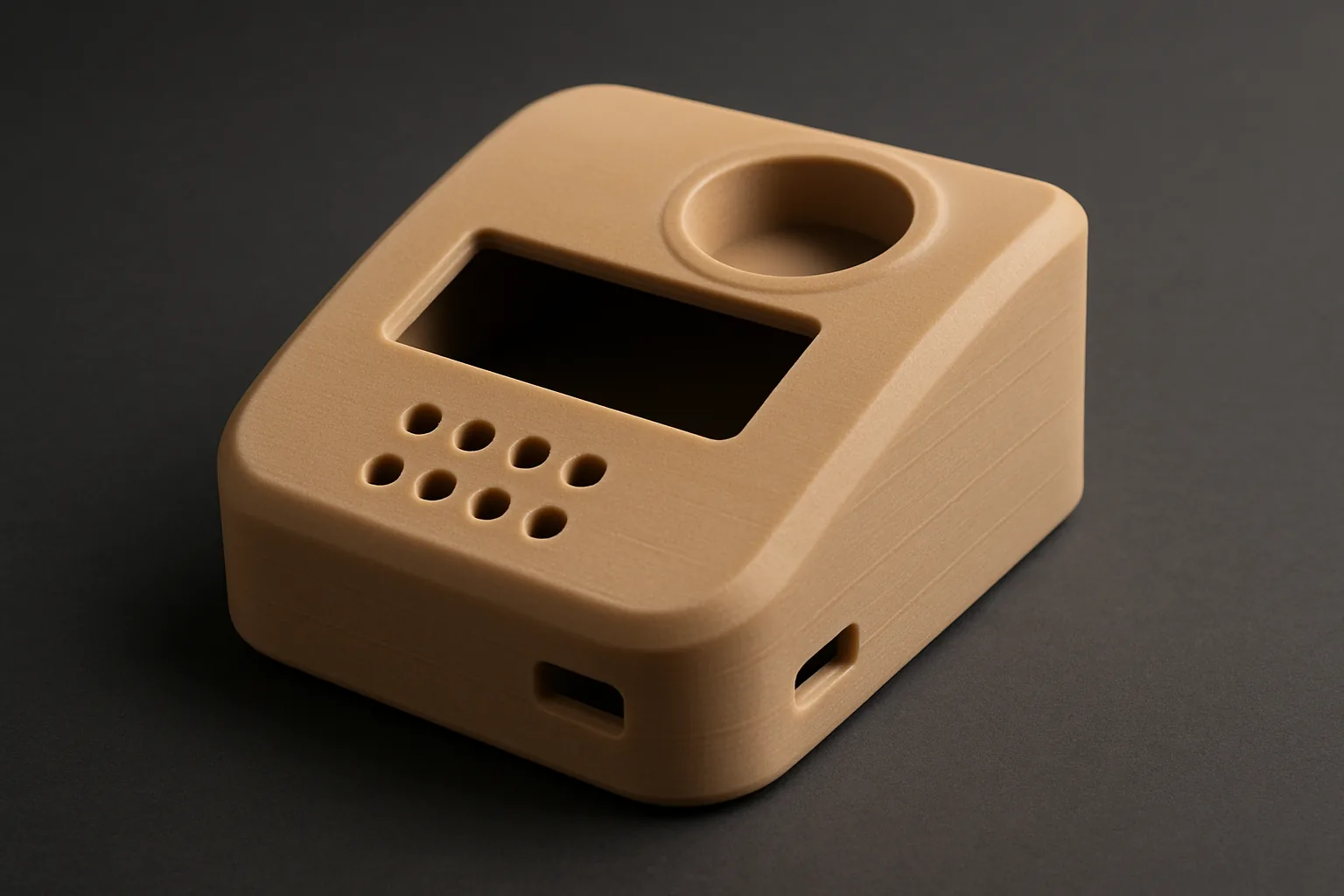 Functional parts 3D-printed in Rev1 PLA Matte with a smooth matte finish