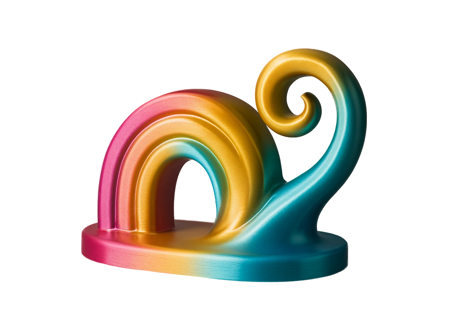 Decorative showpiece 3D-printed in glossy tri-tone silk PLA