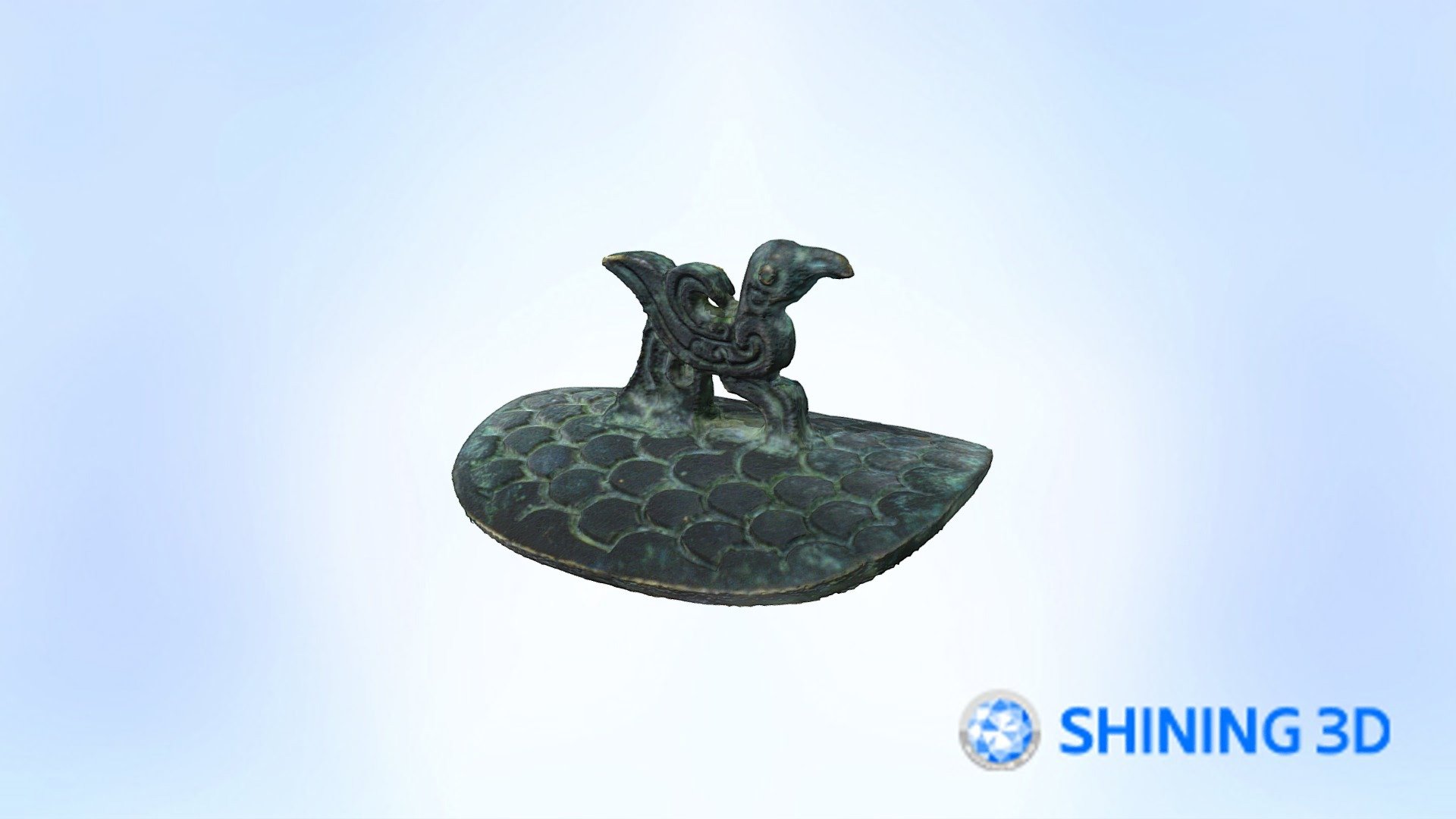 AutoScan Inspec2 scan result &mdash; delicate bird craft, interactive 3D model &mdash; click to rotate in 3D