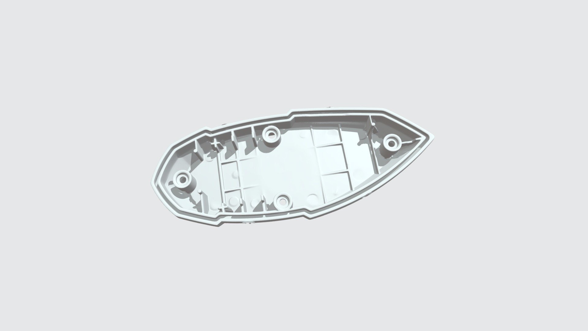 OptimScan 5M Plus scan result &mdash; molded housing mesh, interactive 3D model &mdash; click to rotate in 3D