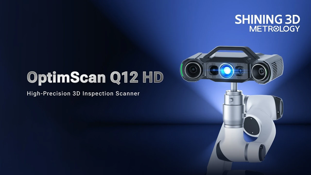 SHINING 3D OptimScan Q12 HD high-precision 3D inspection scanner on a robotic mount &mdash; play the demonstration video