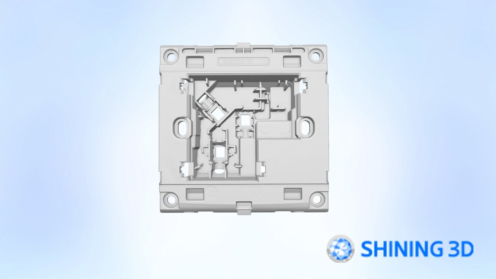 OptimScan Q12 scan result &mdash; switch panel, interactive 3D model &mdash; click to rotate in 3D