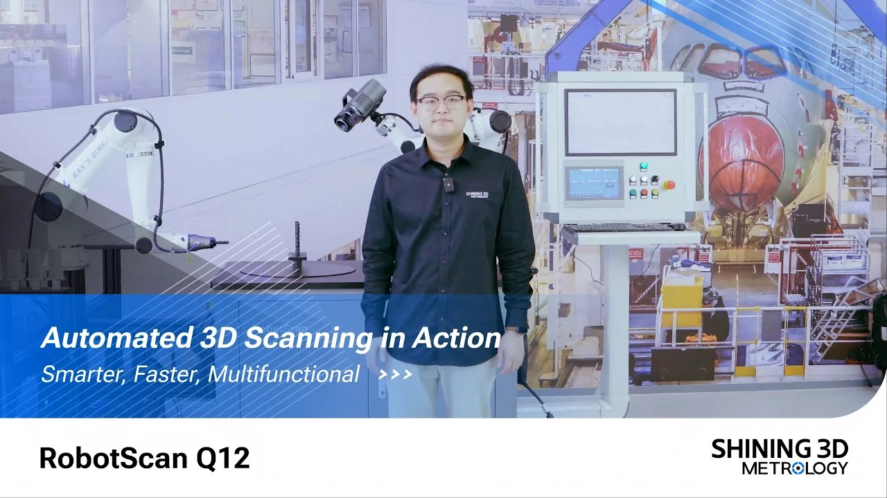 RobotScan Q12 automated 3D scanning demonstration with cobot cell and control station