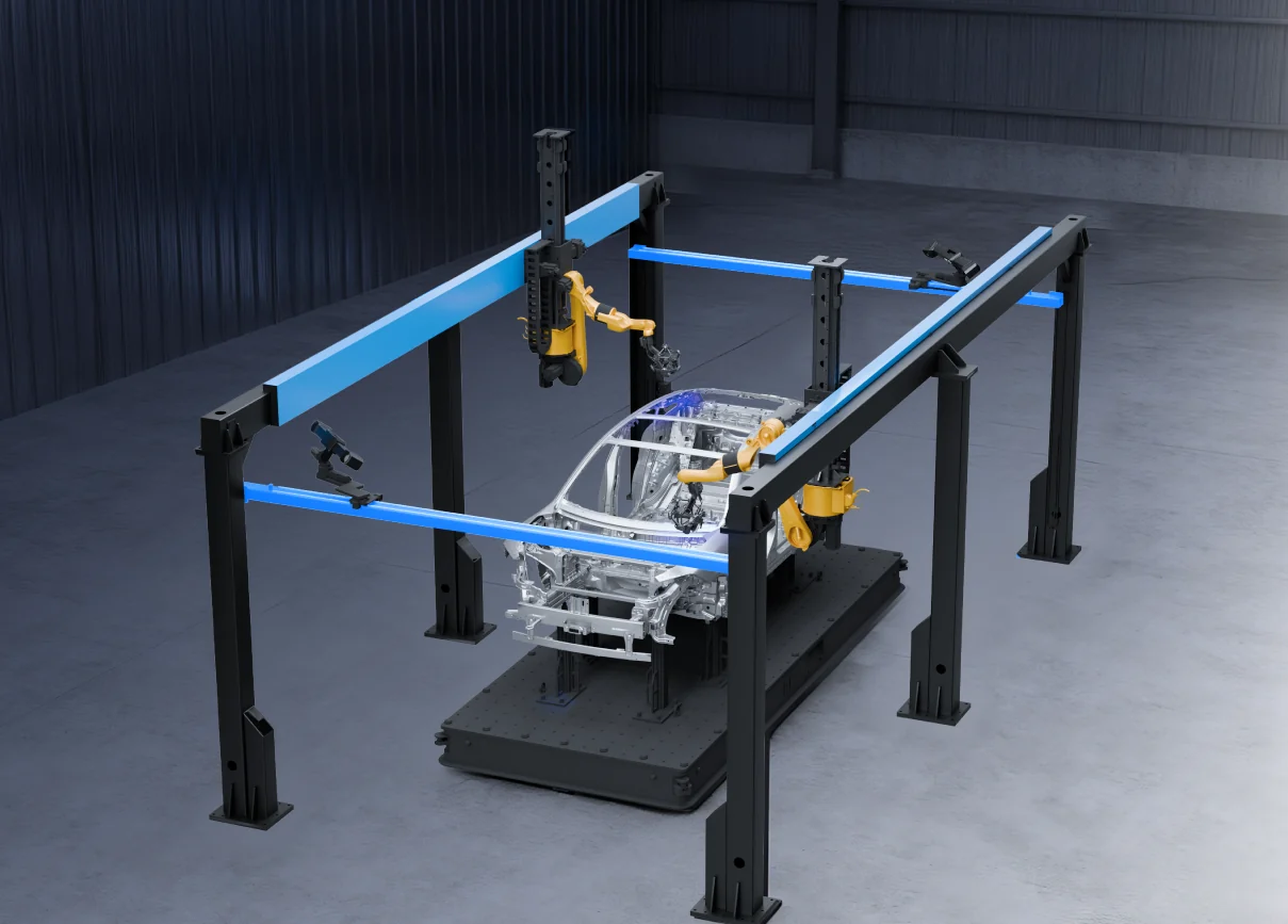 Large servo-gantry RobotScan configuration scanning a full automotive body-in-white frame