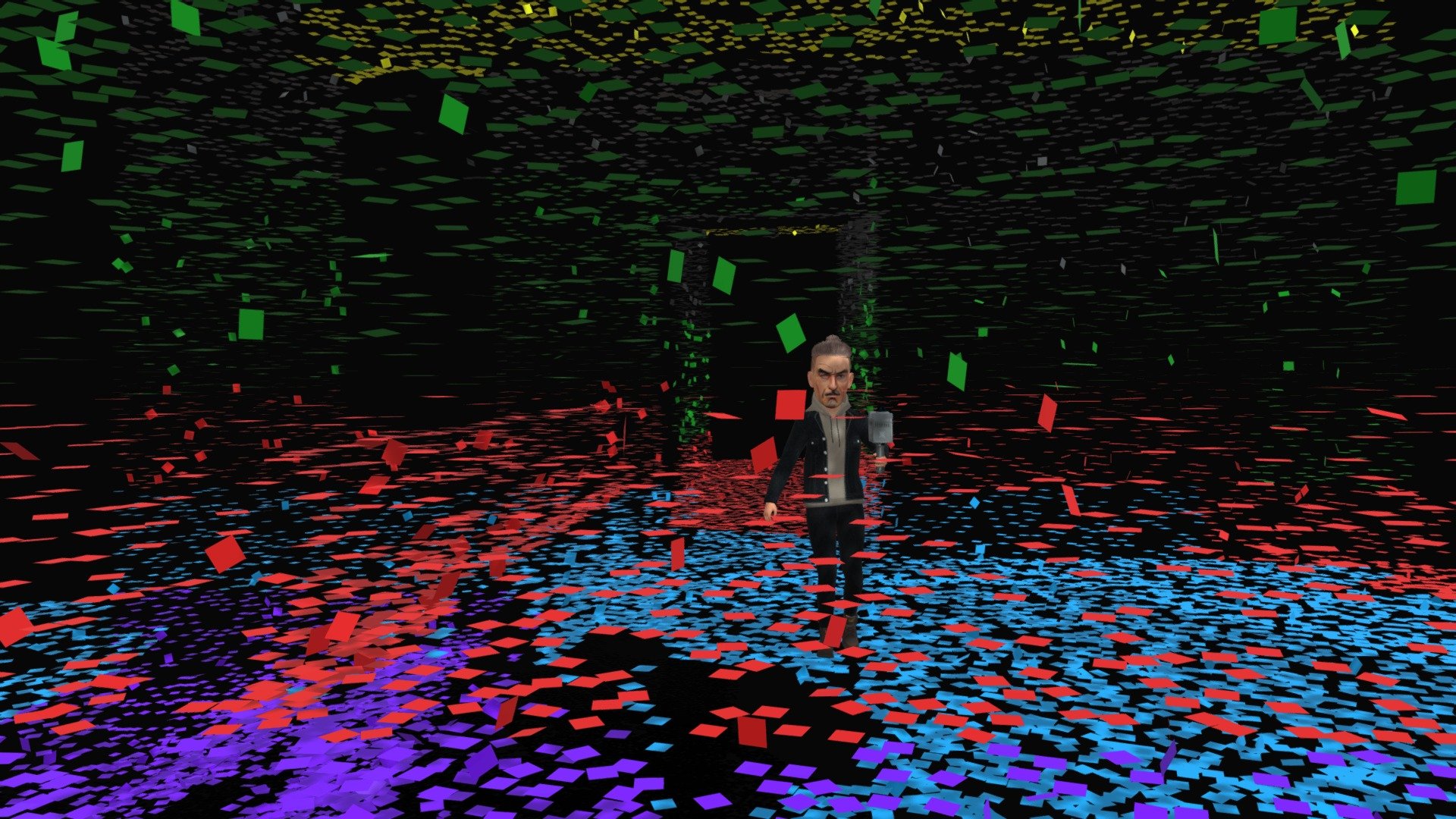 XGRIDS LixelKity K1 within a captured point cloud &mdash; interactive 3D animation &mdash; click to rotate in 3D